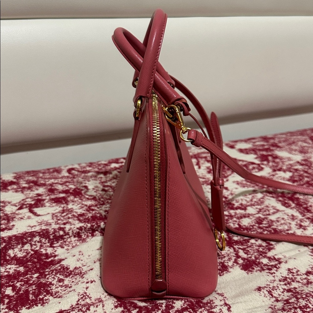 Prada Saffiano Leather Dome Satchel in Rose Pink - Picture 6 of 16